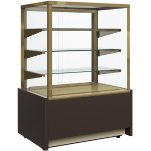 Витрина холодильная напольная ПОЛЮС KC70 VH 0,9-1 LIGHT Chocolate 0102-0109 (ВХСв-0,9д  Carboma Cube для шоколада)

